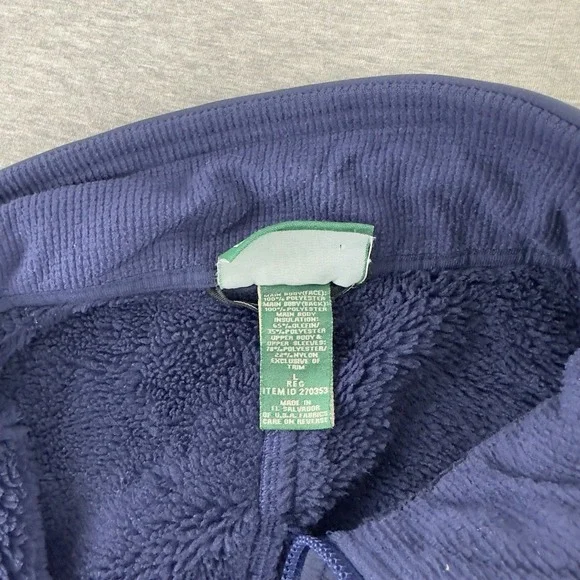 L.L. Bean Men's Full Zip Fleece Jacket Blue Size Large‎ Polyester Nylon Blend - Picture 6 of 9